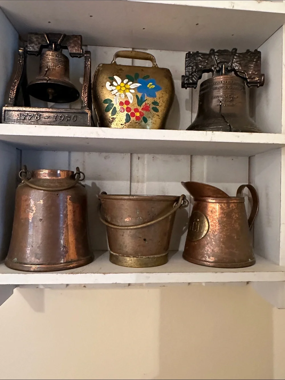 Vintage Trinket shelf Display with miniatures